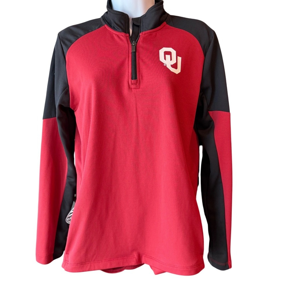 Gen2 Oklahoma Sooners OU Pullover Quarter Zip Athletic Top Red Black Youth Lg